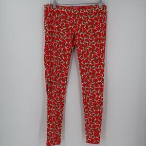 Tipsey Elves Christmas Lights Leggings Size Large